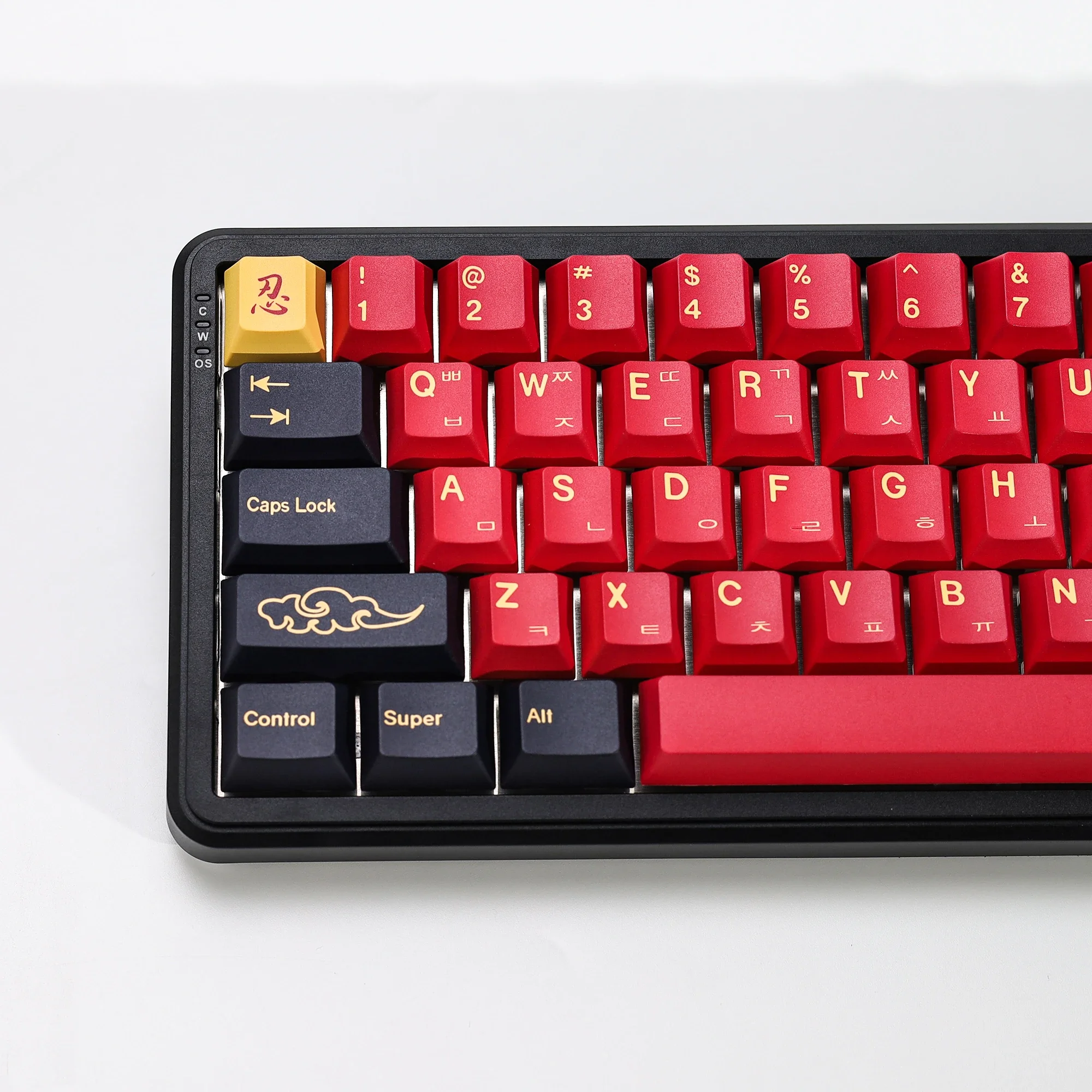 KBDiy Koreanische Tastenkappen Retro GMK Red Samurai Cherry Profile PBT Ailce Tastenkappen-Set für 60% Gaming Mechanische Tastatur – Detail 9