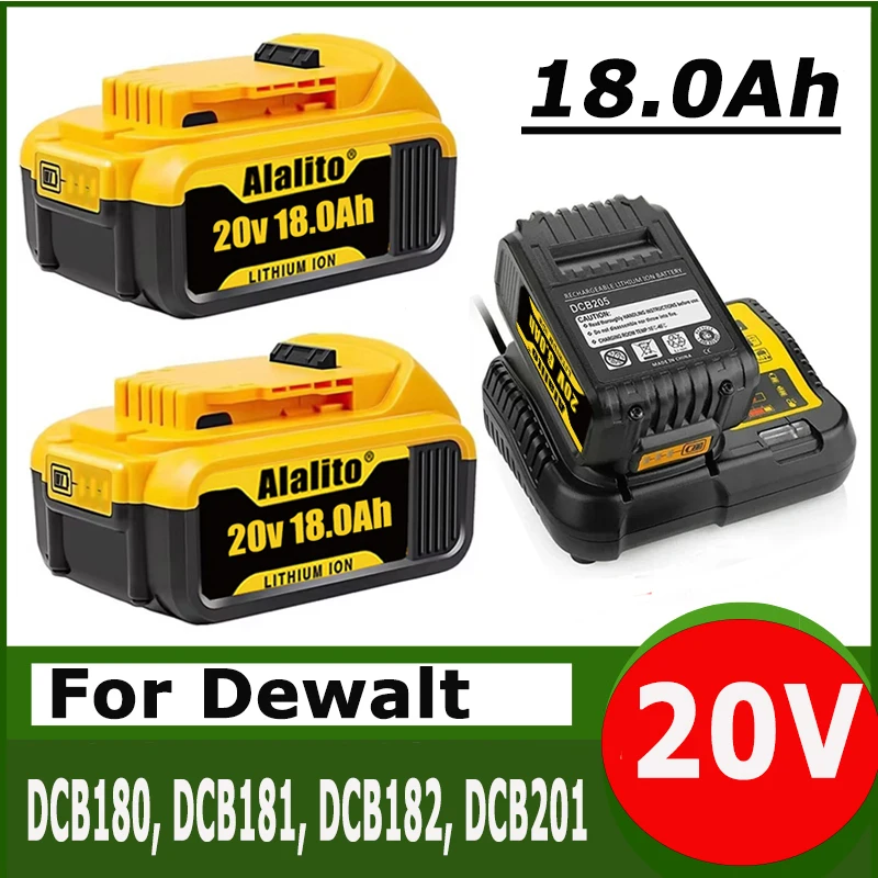 

2025 New 100% apply 18000mAh 20V forDewalt Power Tool Battery DCB206 20V 18.0Ah Battery DCB206 20V Battery DCB205 DCB204-2