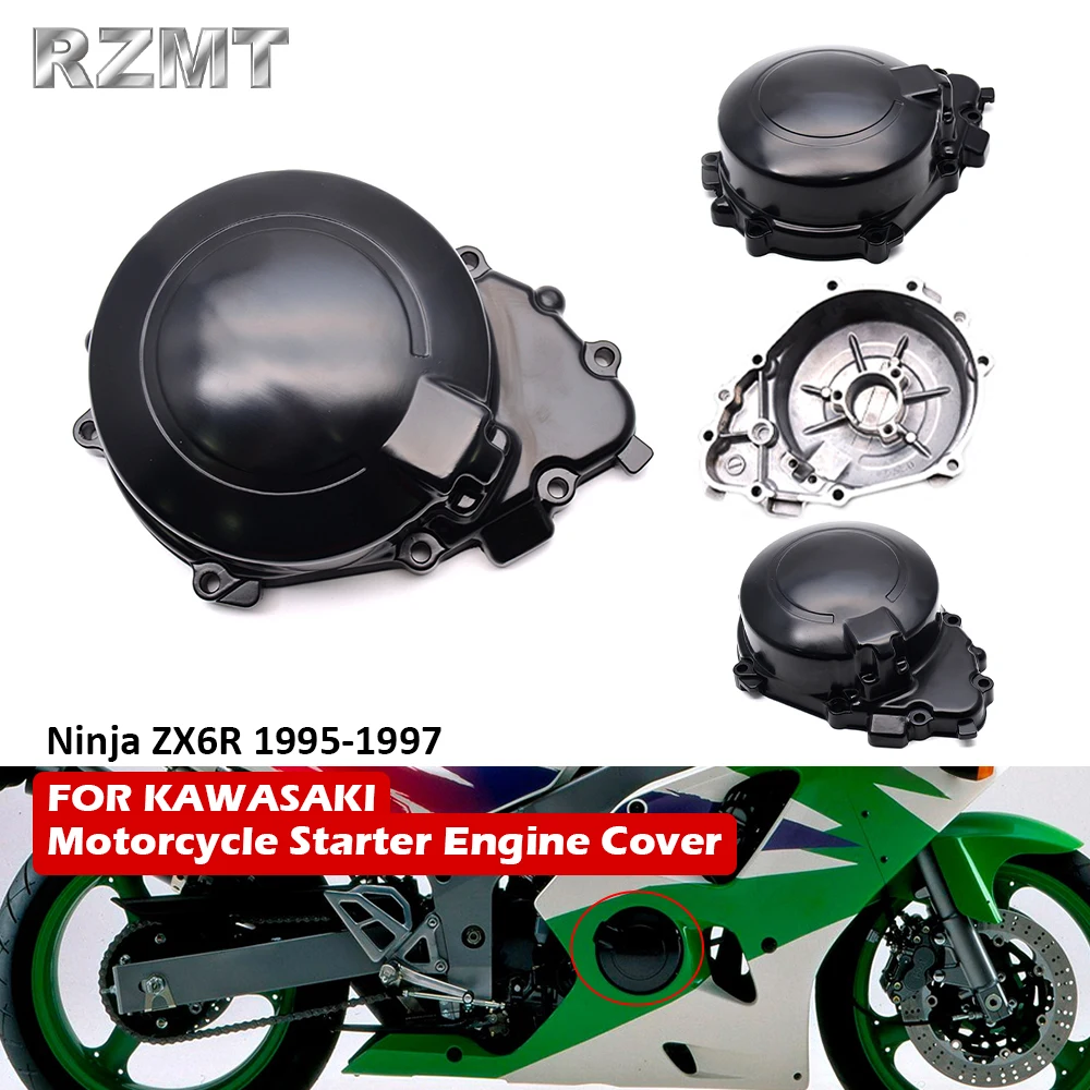 

Motorcycle Left Stator Starter Engine Crankcase Cover For Kawasaki Ninja ZX6R 1995-1997 XF-2680