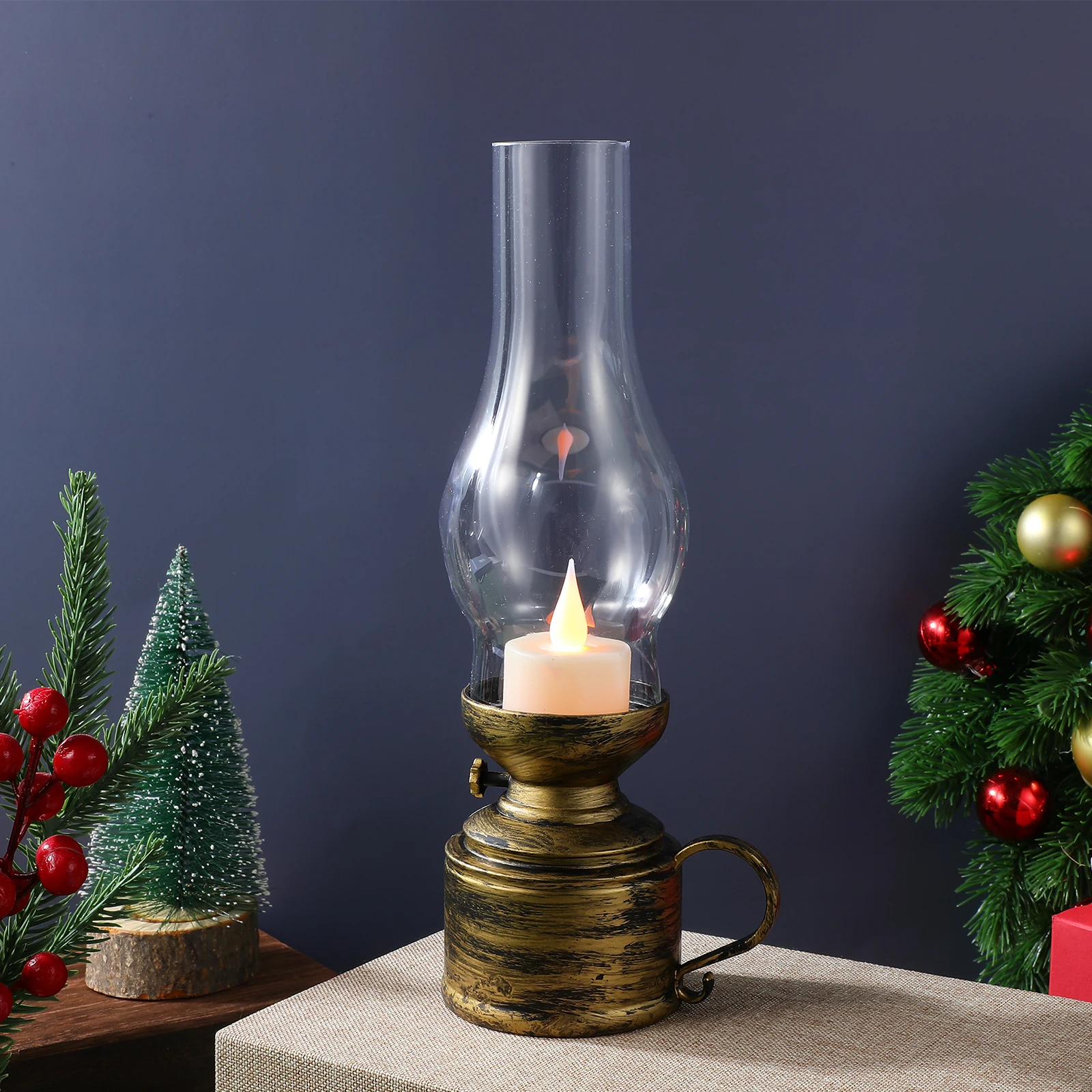 

2Pcs LED Lantern Flameless Oil Lamp for Camping Party Home Decor Table Centerpiece