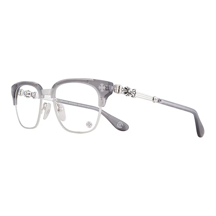 Chrome Hearts Plate And Metal Square Eyeglass Frames Unisex Smoke Gray Bonennoisseur-II--