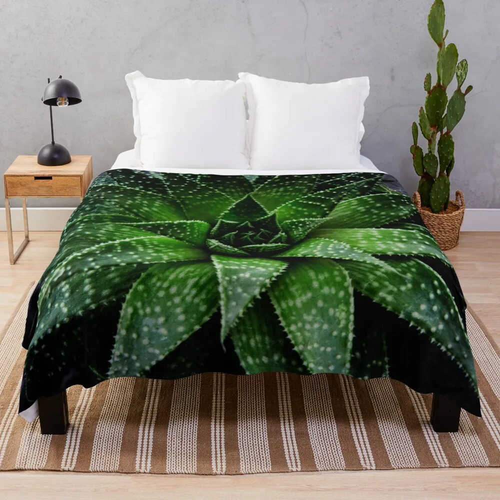 Succulent. Haworthia fasciata Throw Blanket Thermal Blankets For Baby Camping Luxury Throw Blankets