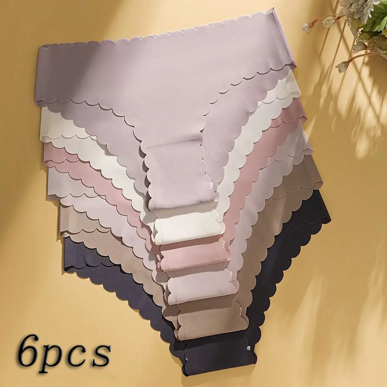 6-Piece Set Of Women's Ice Silk Seamless Underwear, Sexy Comfortable Breathable Triangular Underwear, Women's Elastic Underwear