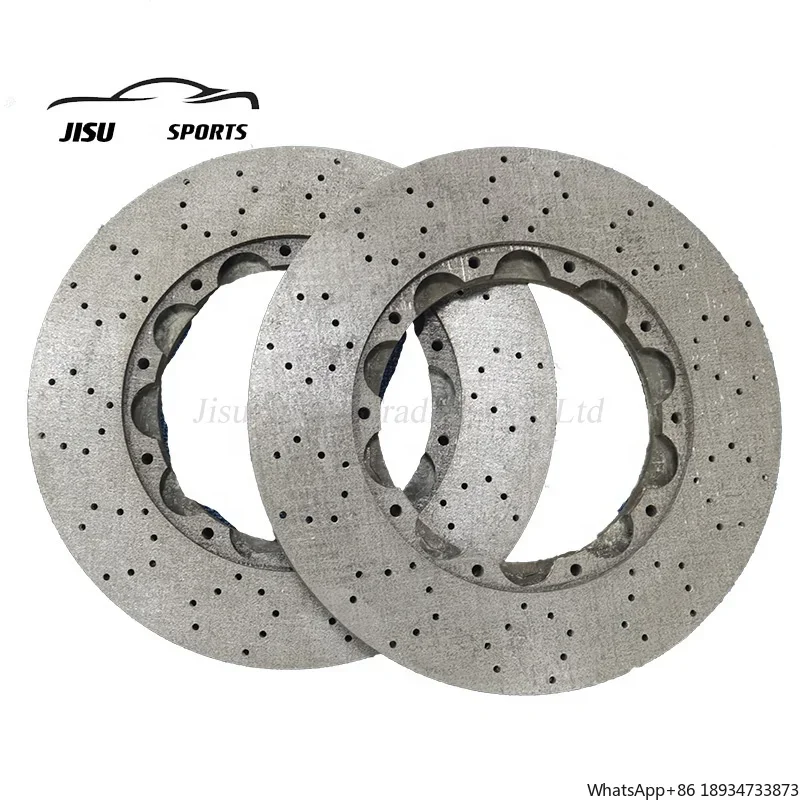 Wholesales Drilled Slotted Carbon Ceramic Brakes Disc Front Rotor 390mm For Nissan GTR 35