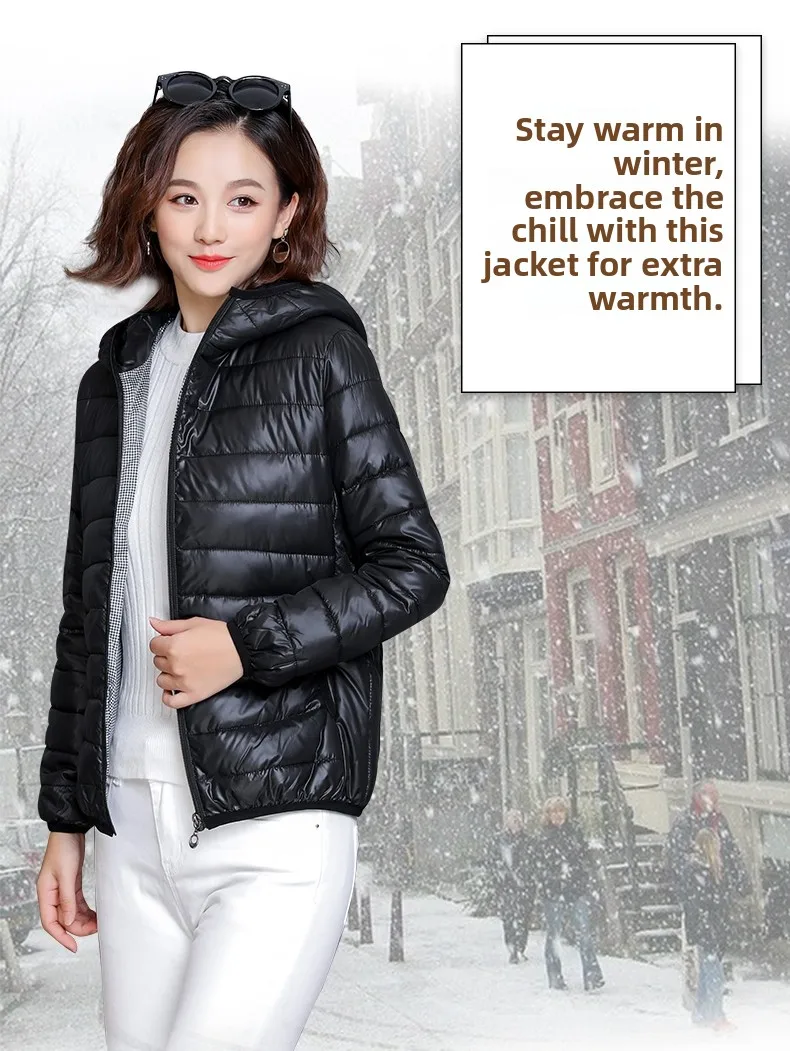 Women's Winter Jaet Lightweight down Cotton Coat ort Faion Loose Korean Sle Commute Thiened Cotton Clothes