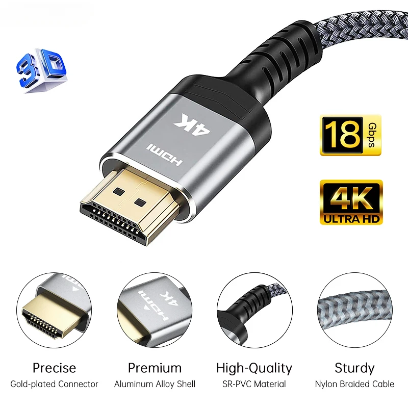 HDMI Compatible Cable 4K 60Hz DisplayPort To HD Adapter Display Port Video Audio for PC HDTV Projector Laptop