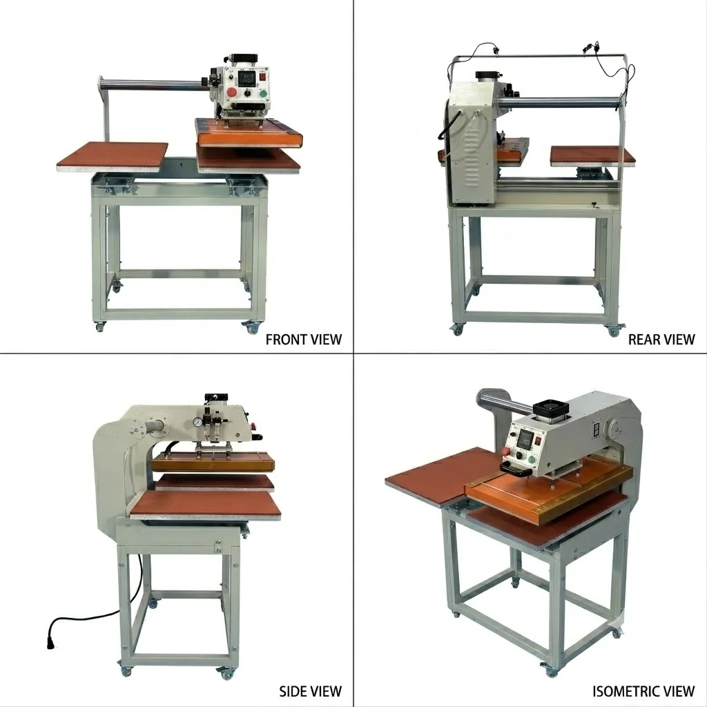 Industrial 16x24 Inch Double Station Pneumatic Heat Press Machine Automatic Flatbed Heat Transfer Machine for Garment Textile