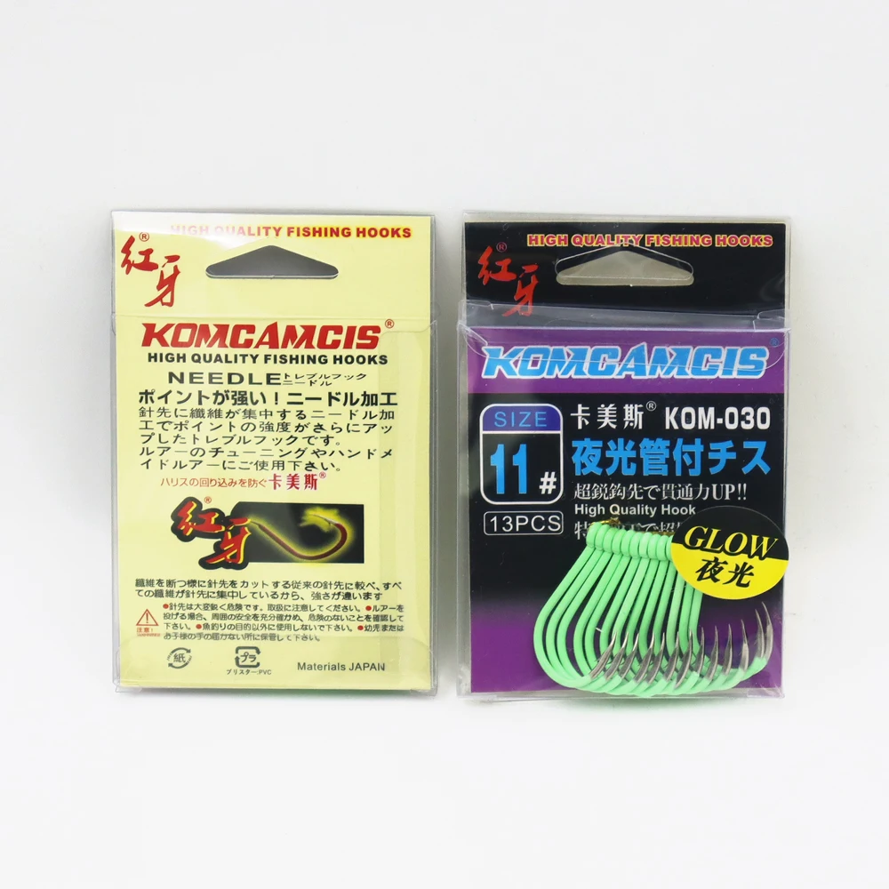 ZYZHE 12/24 Stück/Box Leuchtende Chinu-Haken aus Hochkohlenstoffstahl, Fluoreszierende Nachtangelhaken, Karpfenangelhaken, Angelzubehör – Detail 15