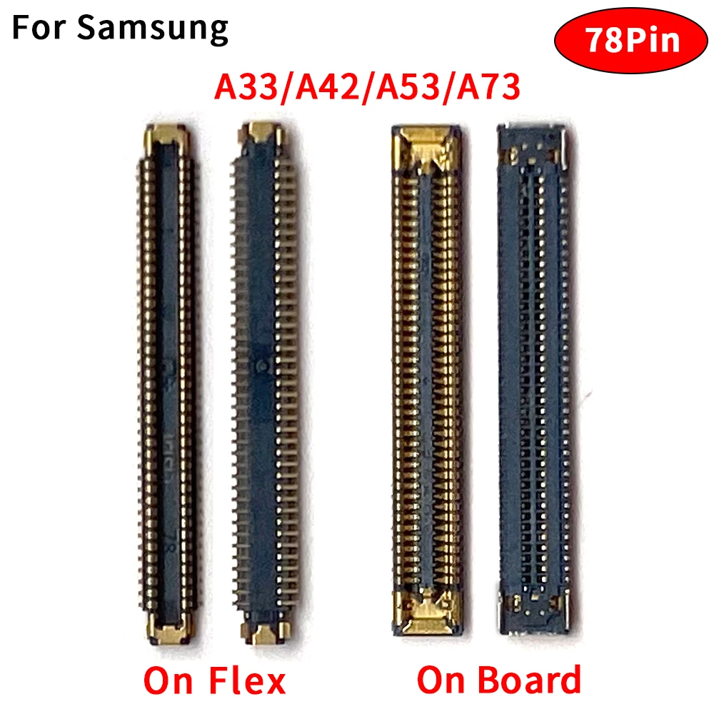 Conector de enchufe LCD FPC para Samsung A04, A33, A42, A53, A73, pantalla LCD flexible, conector FPC a bordo, 50 unidades