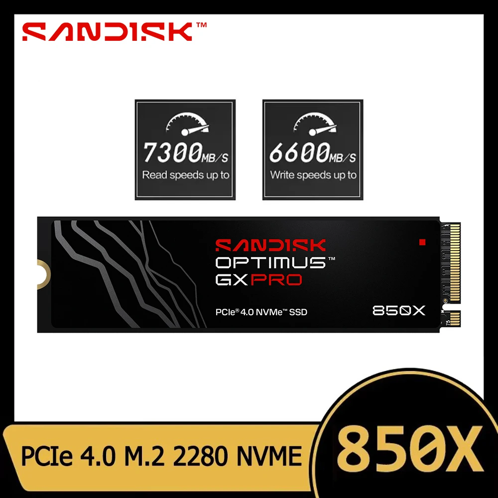 SanDisk Optimus GX PRO 850X Gaming NVMe M.2 Internal SSD 1TB 2TB PCIe High Speed Internal Solid State Drive For Desktop Laptop