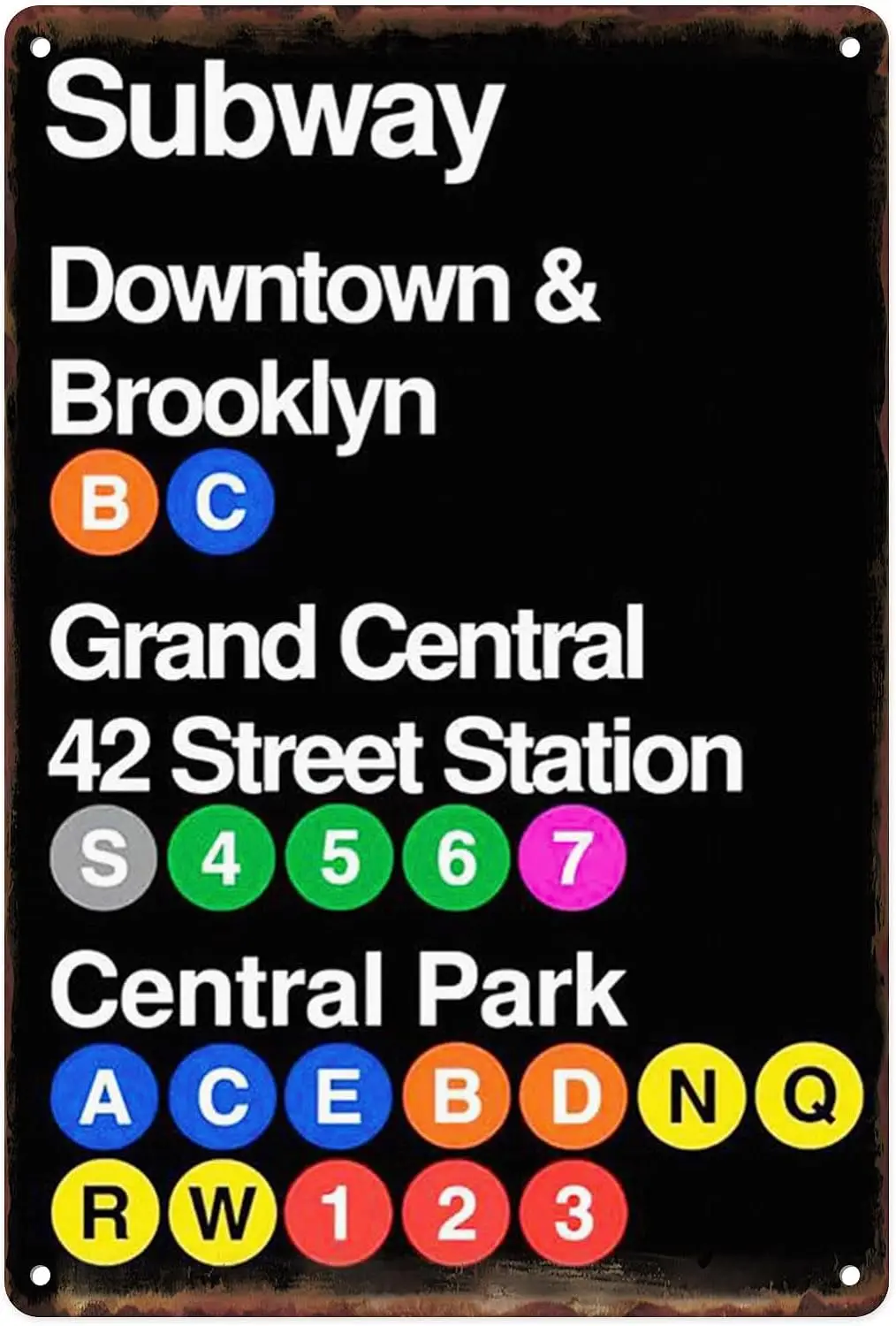 Металлический жестяной знак Нью-Йорка, городской центр Бруклина, Большой Настенный декор для улицы, станции, парка, украшение 8x12 дюймов