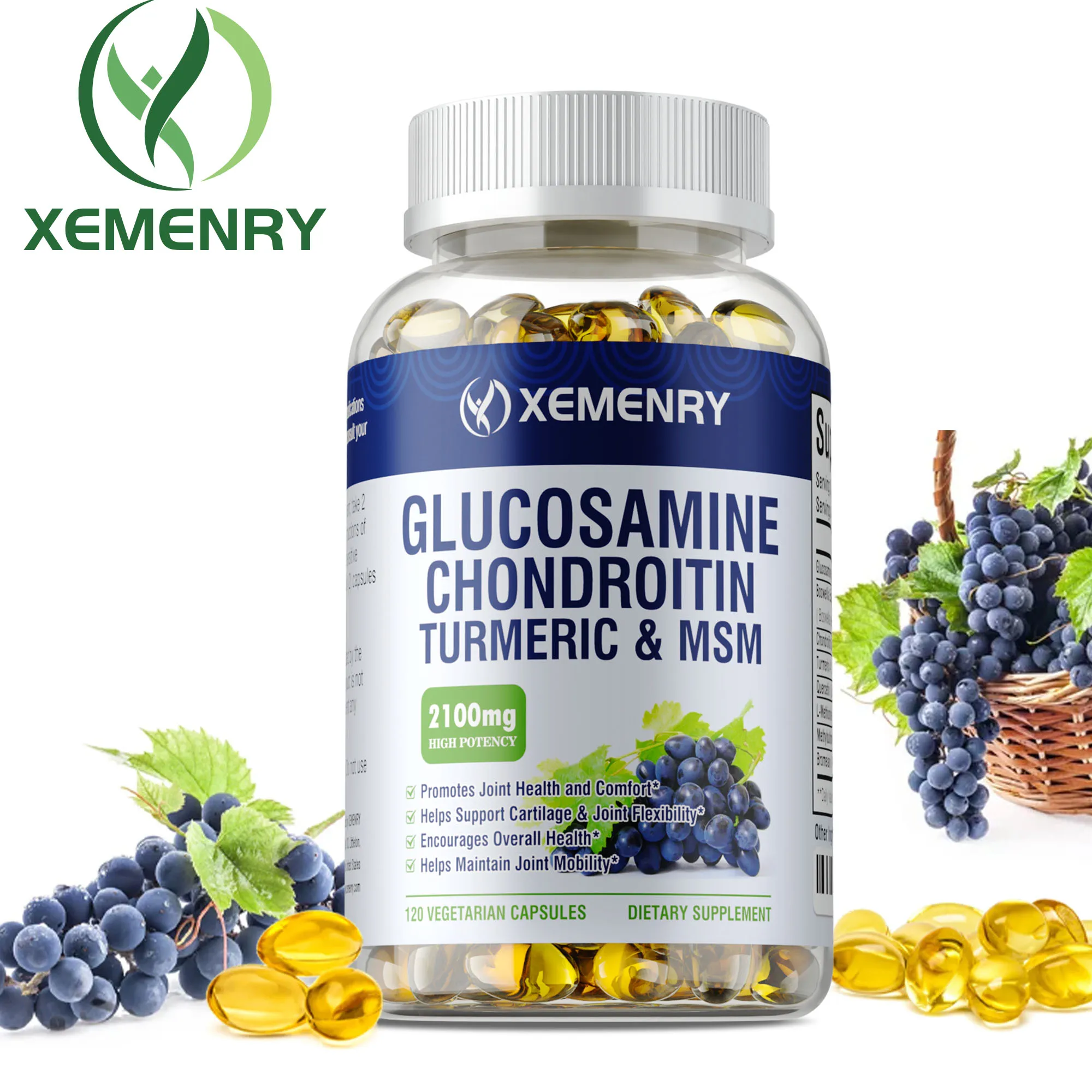 

Glucosamine Chondroitin - Reduce Pain, Anti-inflammatory, Supports Bone & Joint Health, Improves Joint Mobility, Boosts Immunity