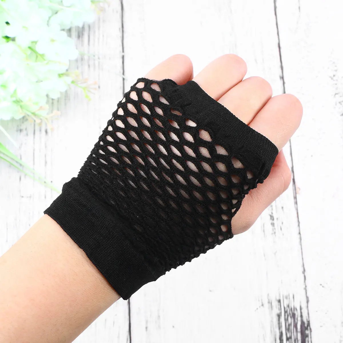 Set Accessori Anni '80: Fascia per Capelli in Pizzo, Guanti a Rete Neri Senza Dita, Orecchini Neon, Costume per Feste, Disco, Halloween, Cosplay