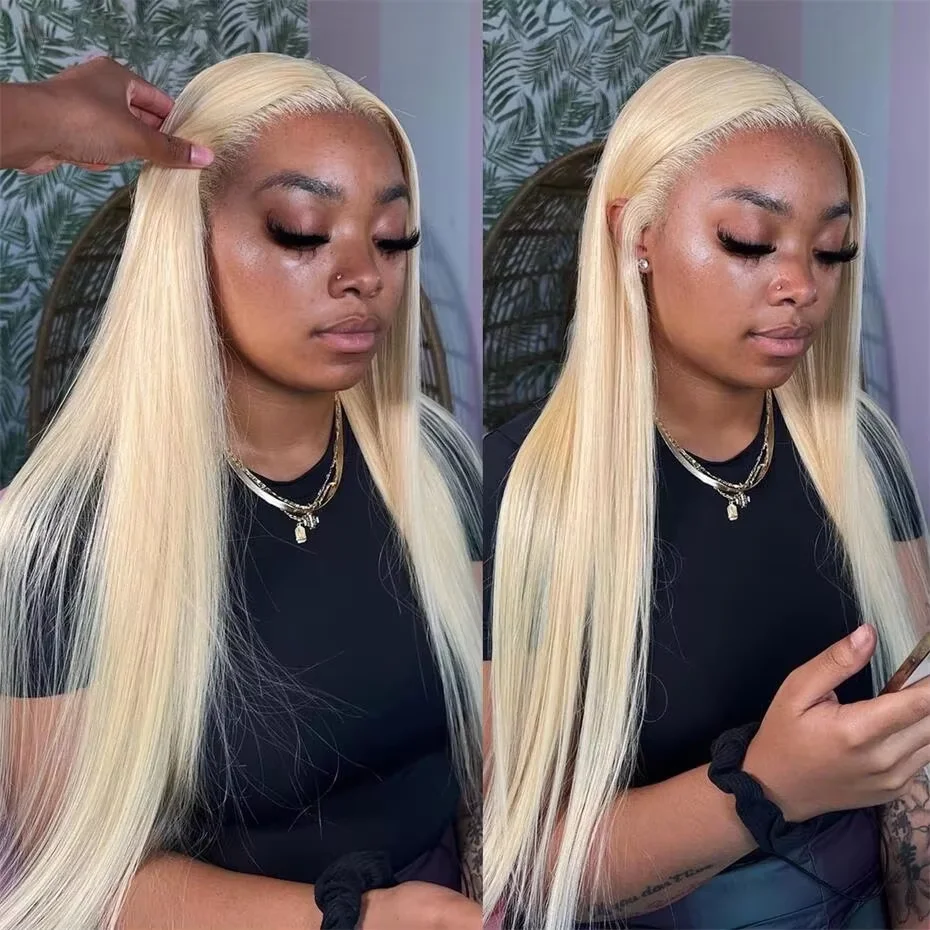 

613 Bone Straight 13x6 Lace Front Human Hair Wig 30 36 40 Inch Colored 13x4 Honey Blonde Frontal Wigs For Women 200% Density HD