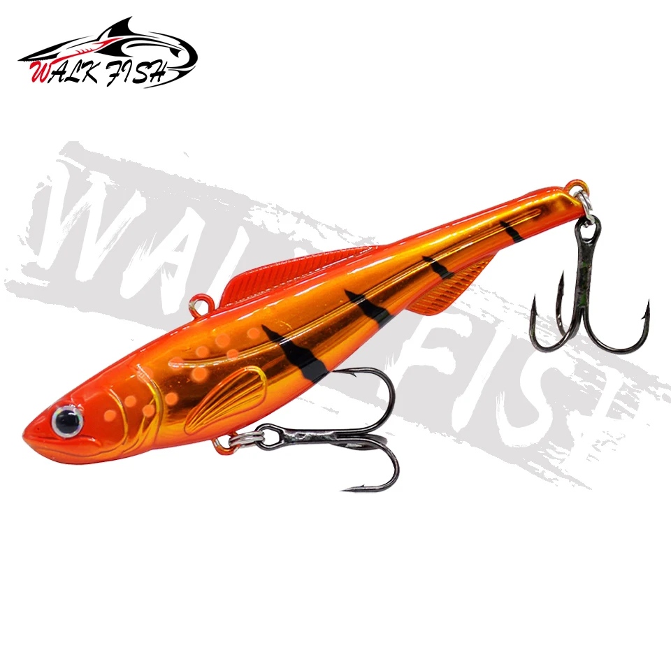 CAMMINARE PESCE Nuovo 1 Pz 9 cm/26g Affondamento Inverno Ghiaccio VIB Richiamo di Pesca Isca Artificiale Rattlin Vibrazione Esca Dura Crankbait Treble Hook