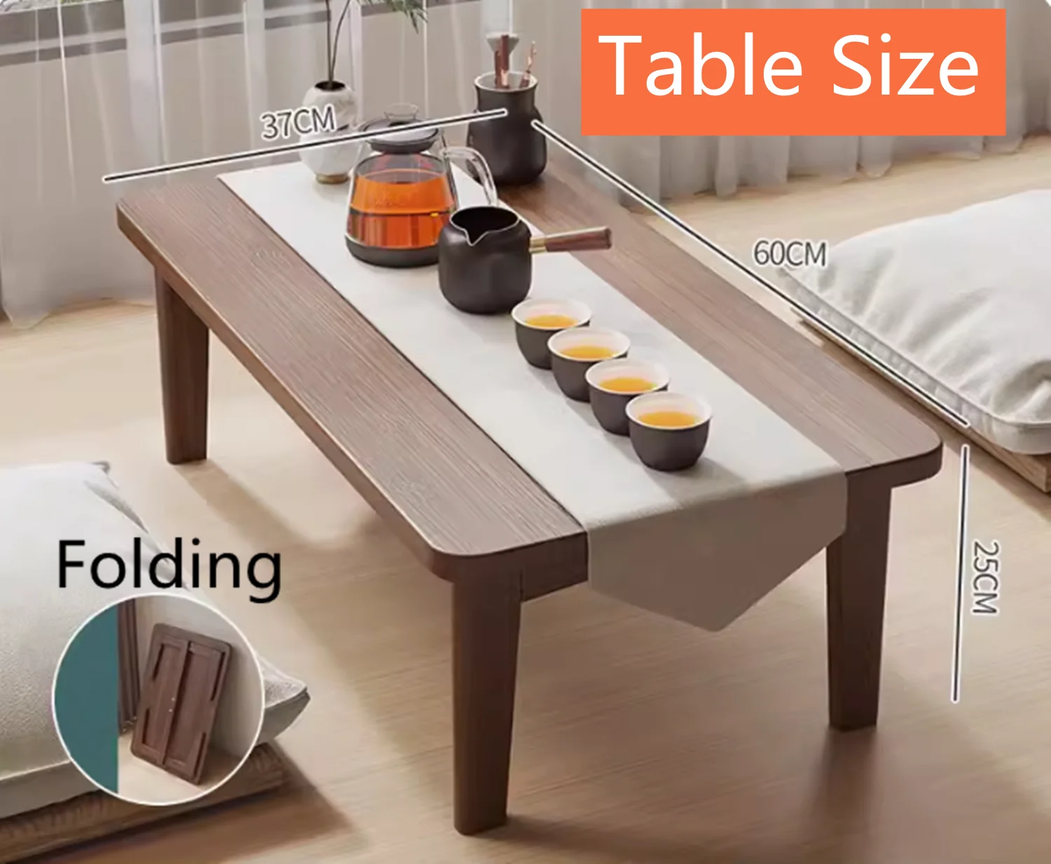 Folding Solid Wooden Coffee Tables Multipurpose Short Table Furnitures Portable Holder Desk Rectangle Dining Tables High-Q