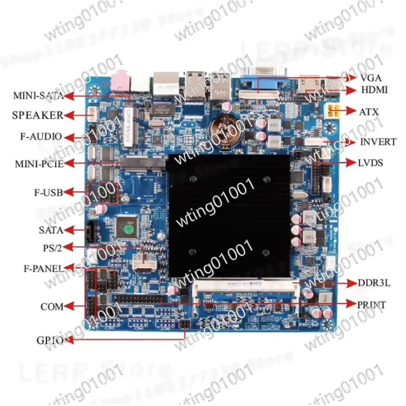 for J1800 ITX Motherboard for Industrial Cash Register Control System Integrated Mainboard with Dual LAN High Performance