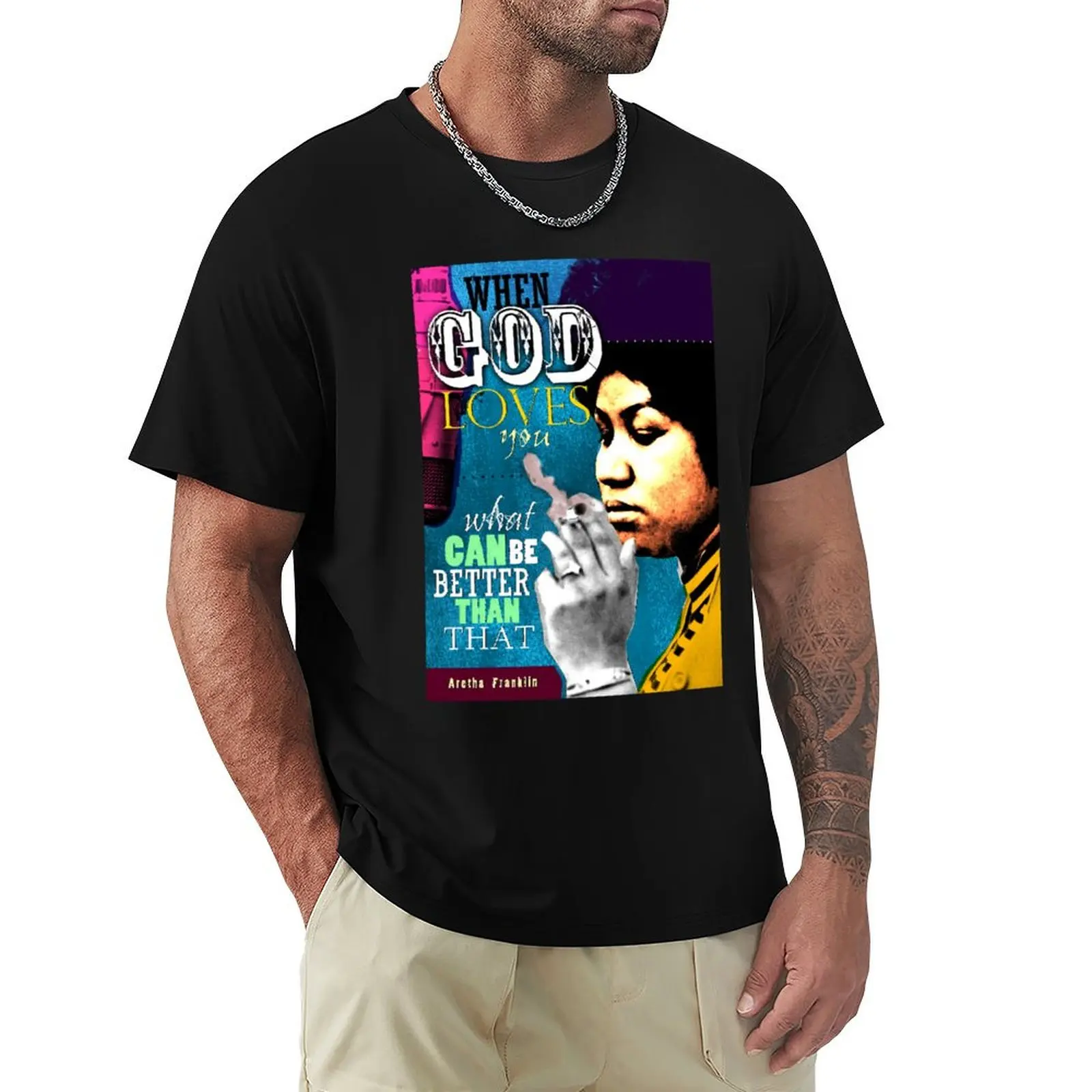 Music Vintage Retro Singer Aretha Songwriter Franklin Gifts For Movie Fans T-Shirt Fashion Casual Short Sleeve T-Shirt