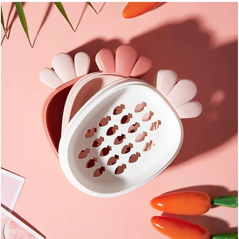 Carrot Soap Box Carrot Shape Home Soapbar Holder Tray Soapbar Travel Container Stylish Kitchen Sponge Holder Bathroom Wash