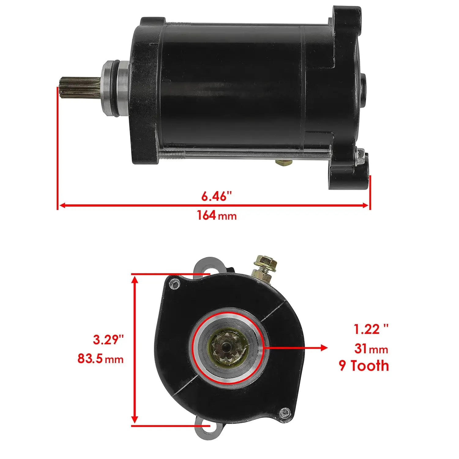 Starter Motor and Drive Bendix for Yamaha SuperJet 700 02-12 WaveRunner SuperJet 700 13-20 WaveVenture XL700 02-04 6M6-81800-10