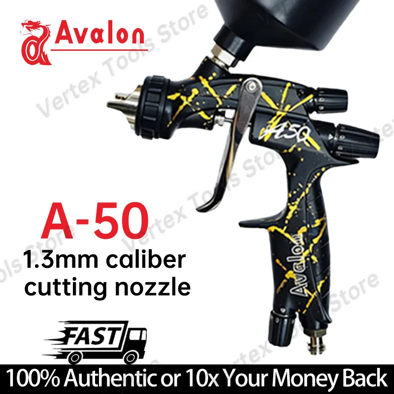 Taiwan Avalon A50 Paint Gun 1.3mm Gravity Feed Spray Gun High Atomization Airbrush for Automotive Refinishing & Lacquer