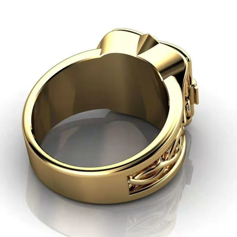 Stainless Steel Rings size 6-13 ，Silver Gold color Can Open lid men Ring ，light luxury Jewelry For Party Birthday Gift