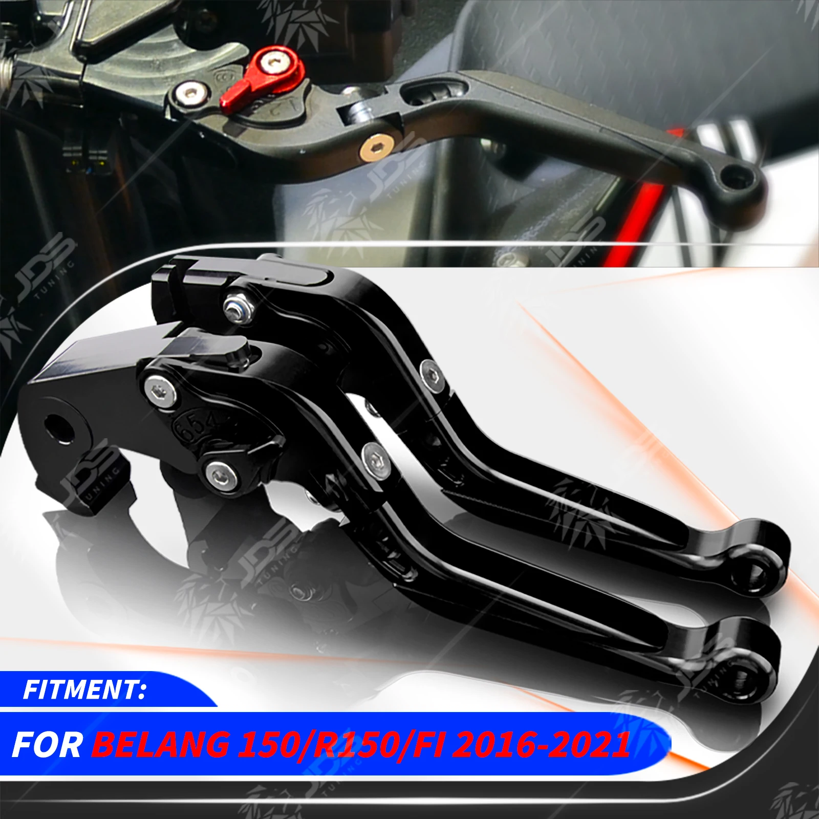 

JDSTUNING For Suzuki BELANG 150/R150/FI 2016-2021 Clutch Lever Brake Lever Set Adjustable Folding Handle Levers Accessories