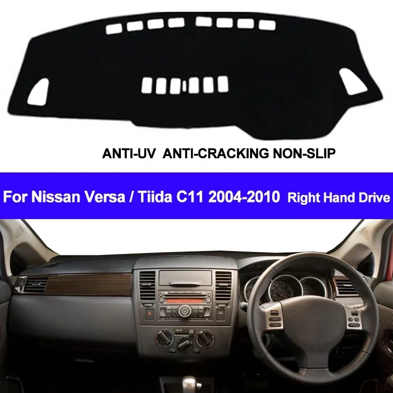 Car Dashboard Cover Dash Mat For Nissan Versa Tiida C11 2004 2005 2006 2007 2008 2009 2010 DashMat Pad Dash Board Cover