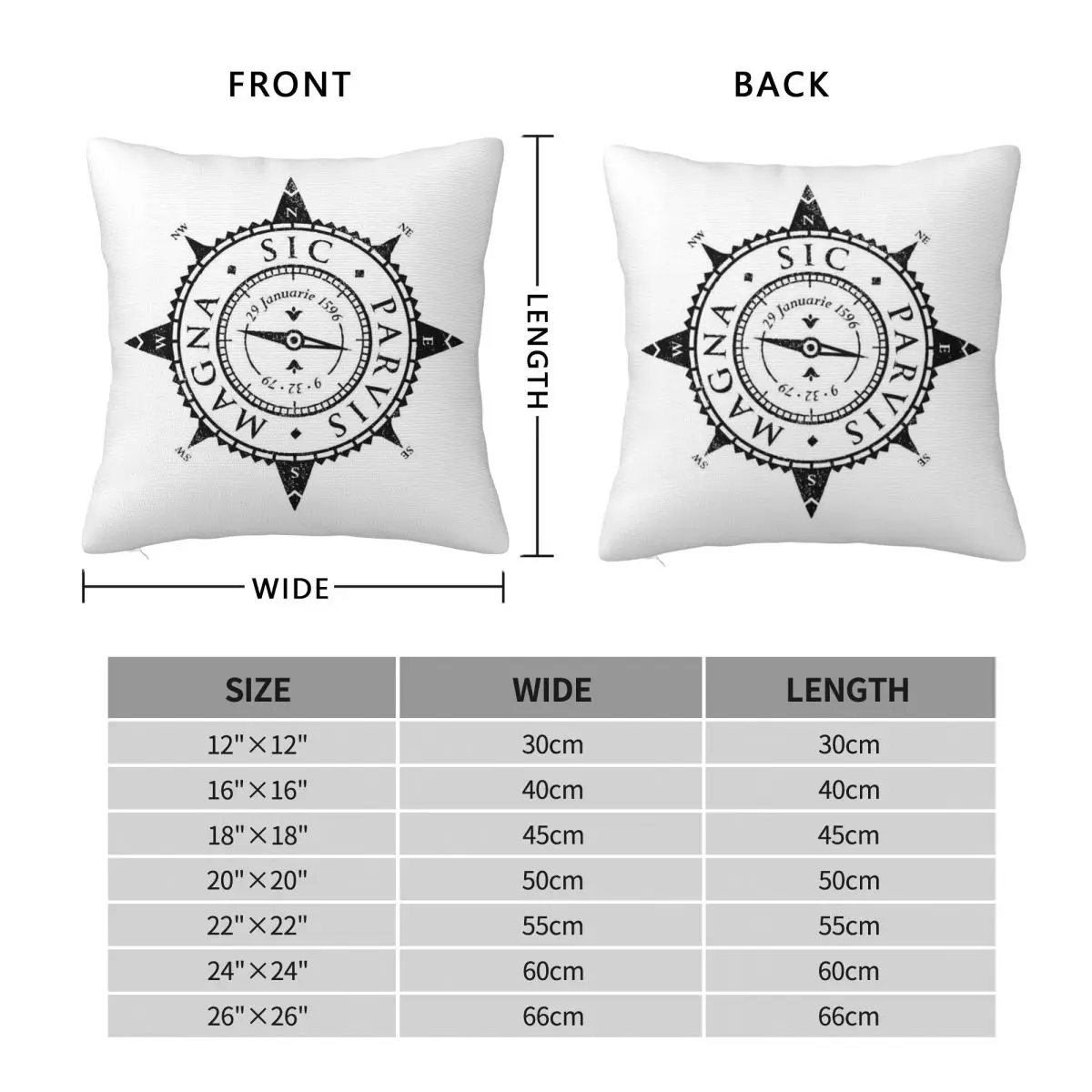 Uncharted Adventure Compass Square Pillowcase Polyester Linen Velvet Pattern Zip Decorative Home Cushion Case