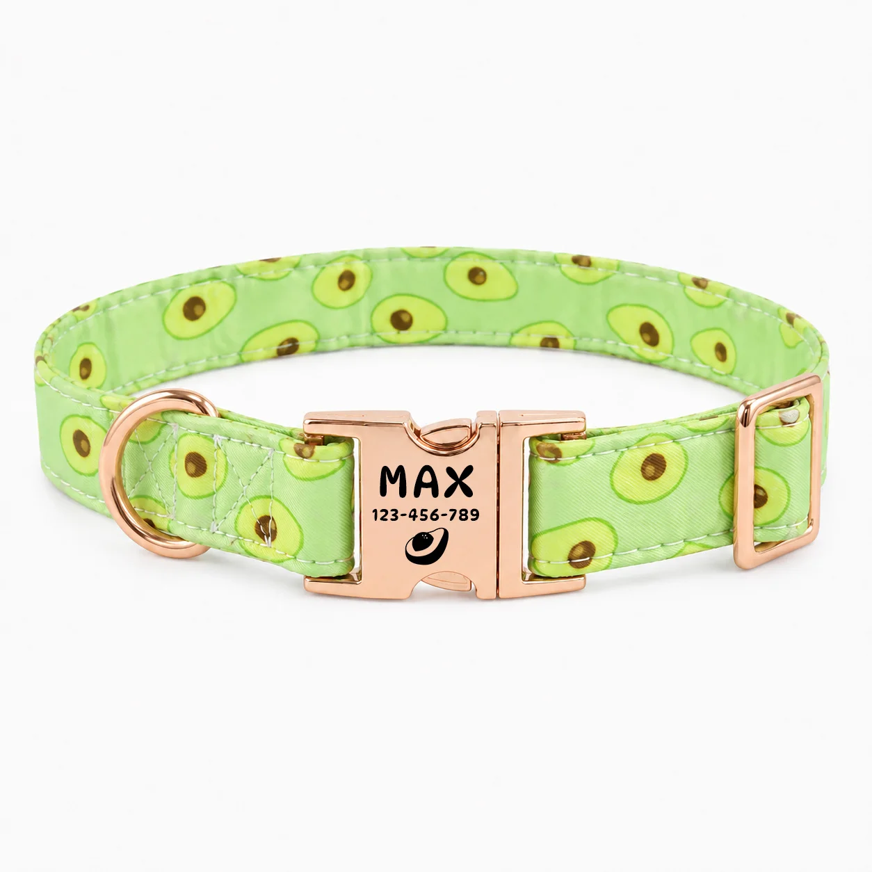 Individuell bedrucktes Haustierhalsband mit Fruchtmotiven, verstellbares Halsband mit passenden Fruchtvektormustern, geeignet für mittelgroße und kleine Hunde und Katzen. – Detail 8