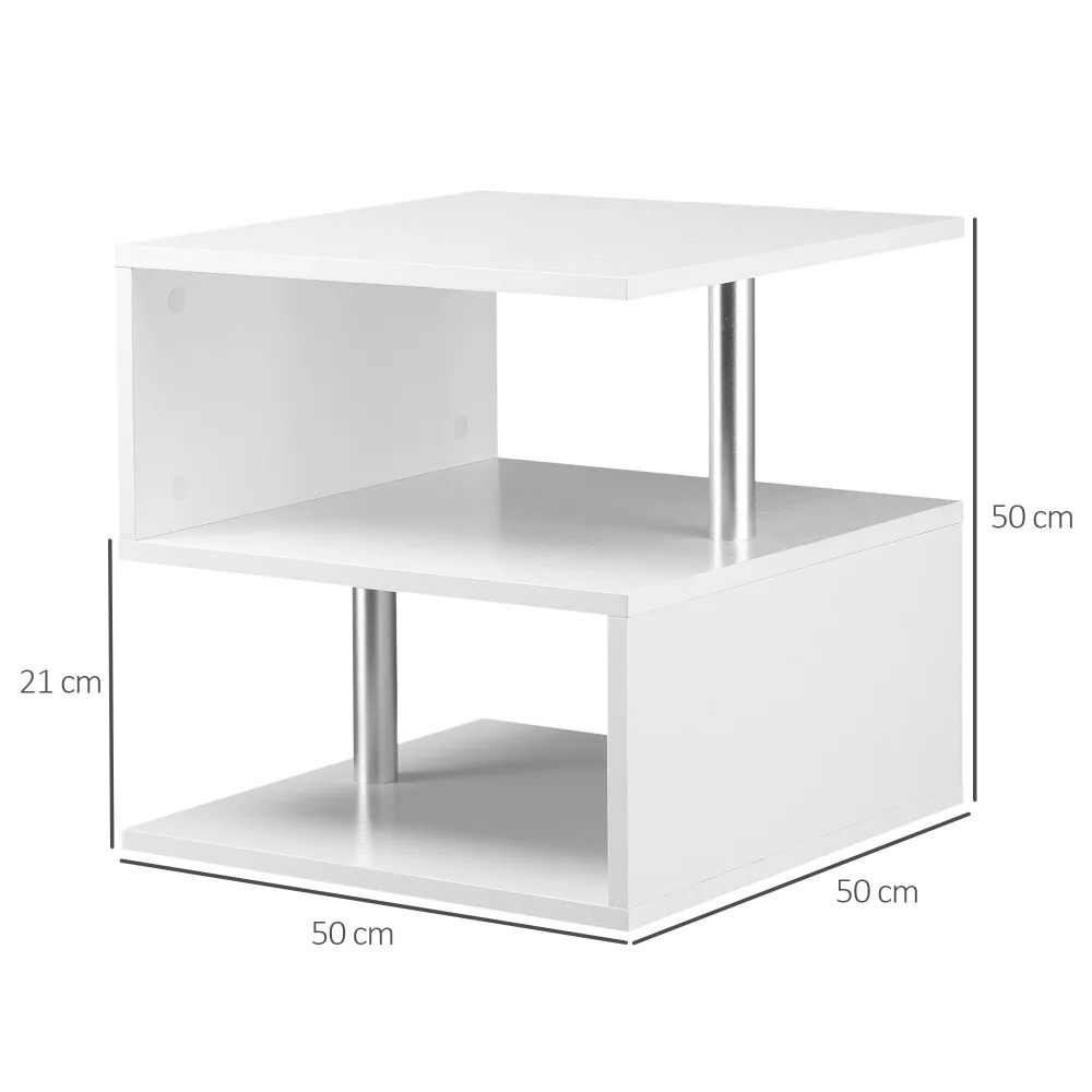 DFW Coffee Tables Living Modern Coffee Table S-Shaped 3 Tiers Open Storage Shelf Matte Center Sofa Tea Table Furniture 19.70