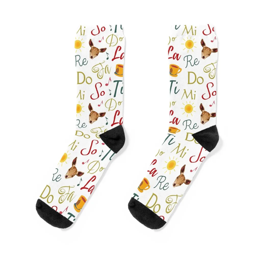 

Whimsical Do Re Mi Cute Sound of Music Song Pattern Socks basketball Sports cool Heating sock Socks Female Men's