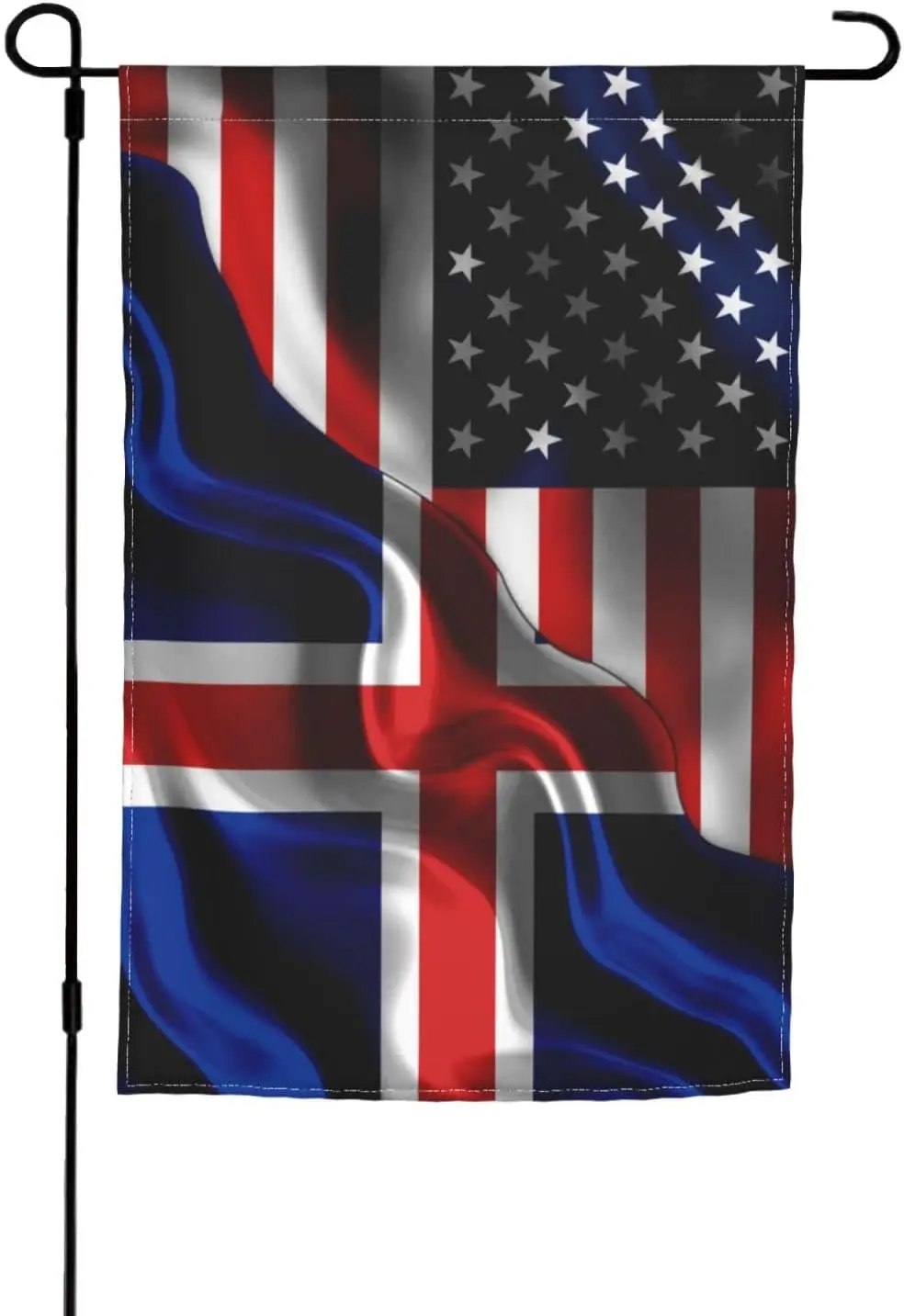 Usa American And Iceland Icelander Flag Garden Flags 12x18 Inch Double Sided Print Yard Small Flag For Outside Funny Seasona zzo