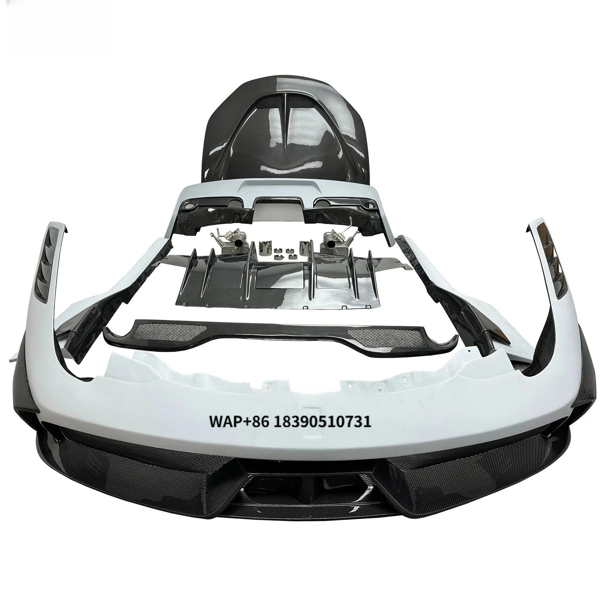 Speciale Style Half Carbon Fiber Car Body Kit With Bumper Hood Exhaust for 458 Italia Spider 2010-2015