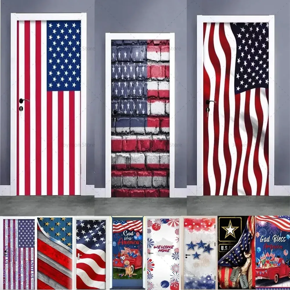 Independence Day Door Stickers Symbolize Freedom Poster PVC Waterproof Self-adhesive Decoration Apartment Bedroom Door Stickers