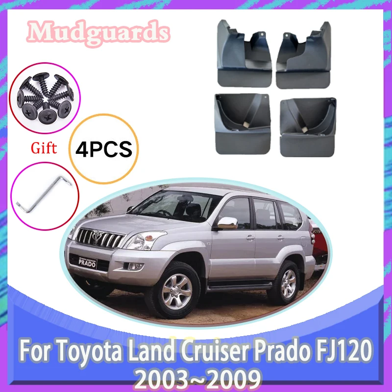 

Car Mud Guards For Toyota Land Cruiser Prado FJ120 120 2003~2009 Antifreeze Mudguard Mudflaps Mud Guard Fenders Auto Accessories