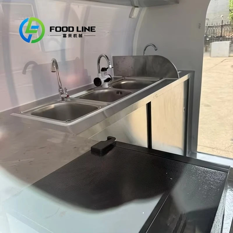 Fully Equipped Coffee Ice Cream Cart Small Mobile Kitchen Portable Food Trailer For Restaurants Customized