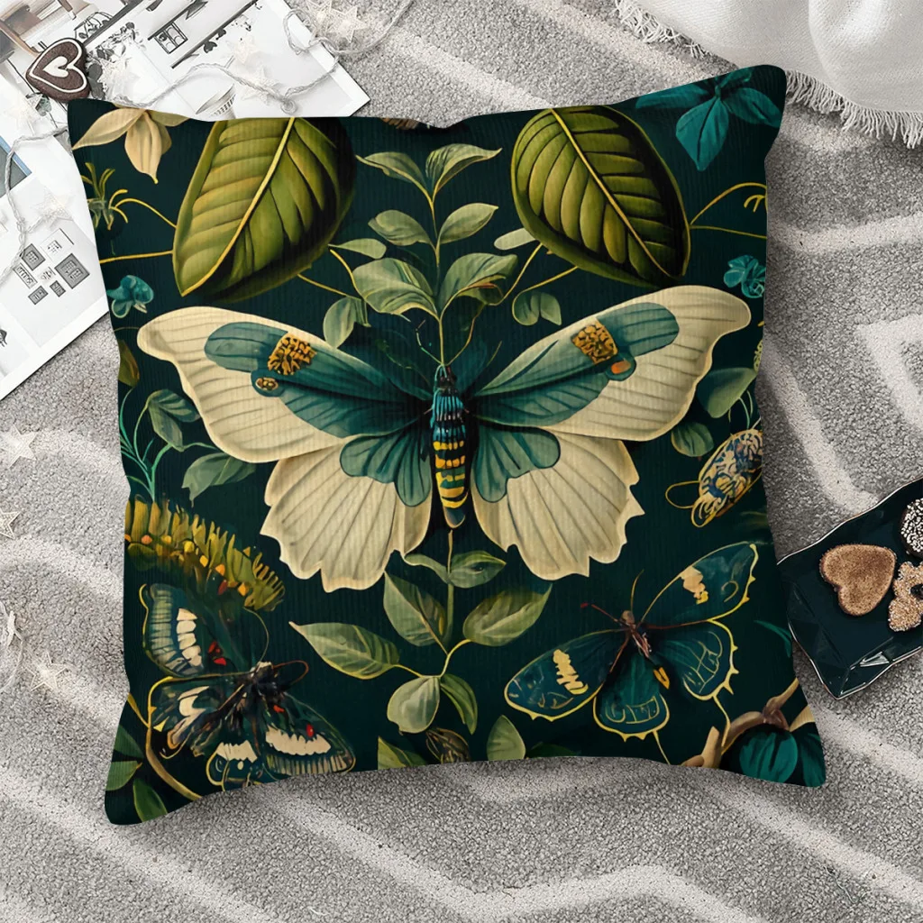 Fairytale Butterfly  Polyester Cushion Cover For Sofa Chair Decorative Soft Pillow Cover