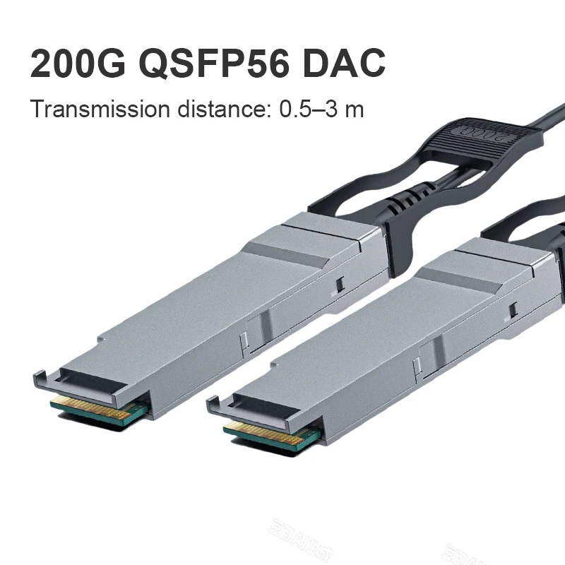 200G QSFP56 DAC Passive Direct Attach Copper Cable PAM4 InfiniBand HDR IEEE802.3cd 0.5-3m 26-30AWG for Data Center Switch Server