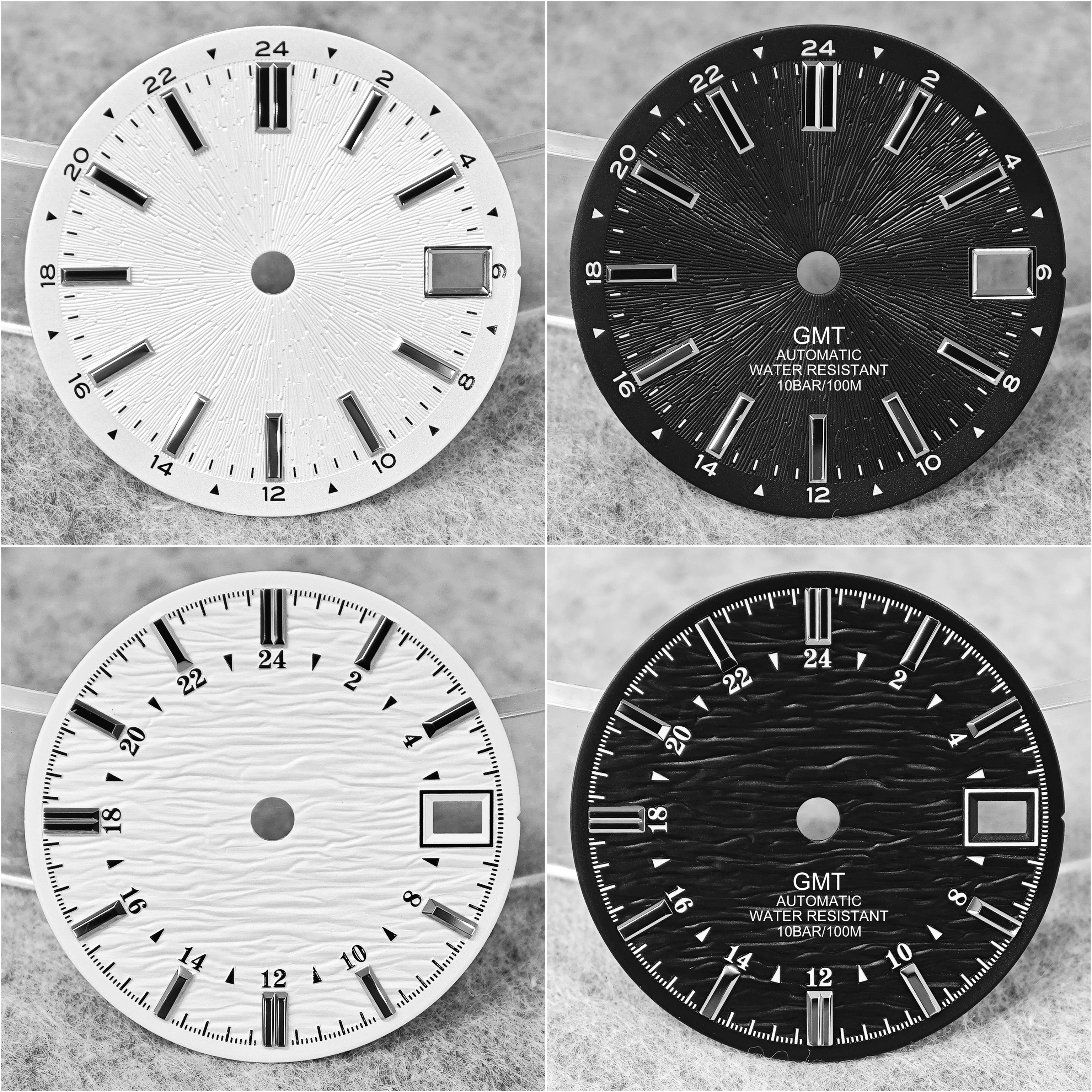

28.5mm NH34 Dial New Model GMT Dial High-Quality Watch Replacement Parts Compatible with NH34 Automatic Movement Customizable