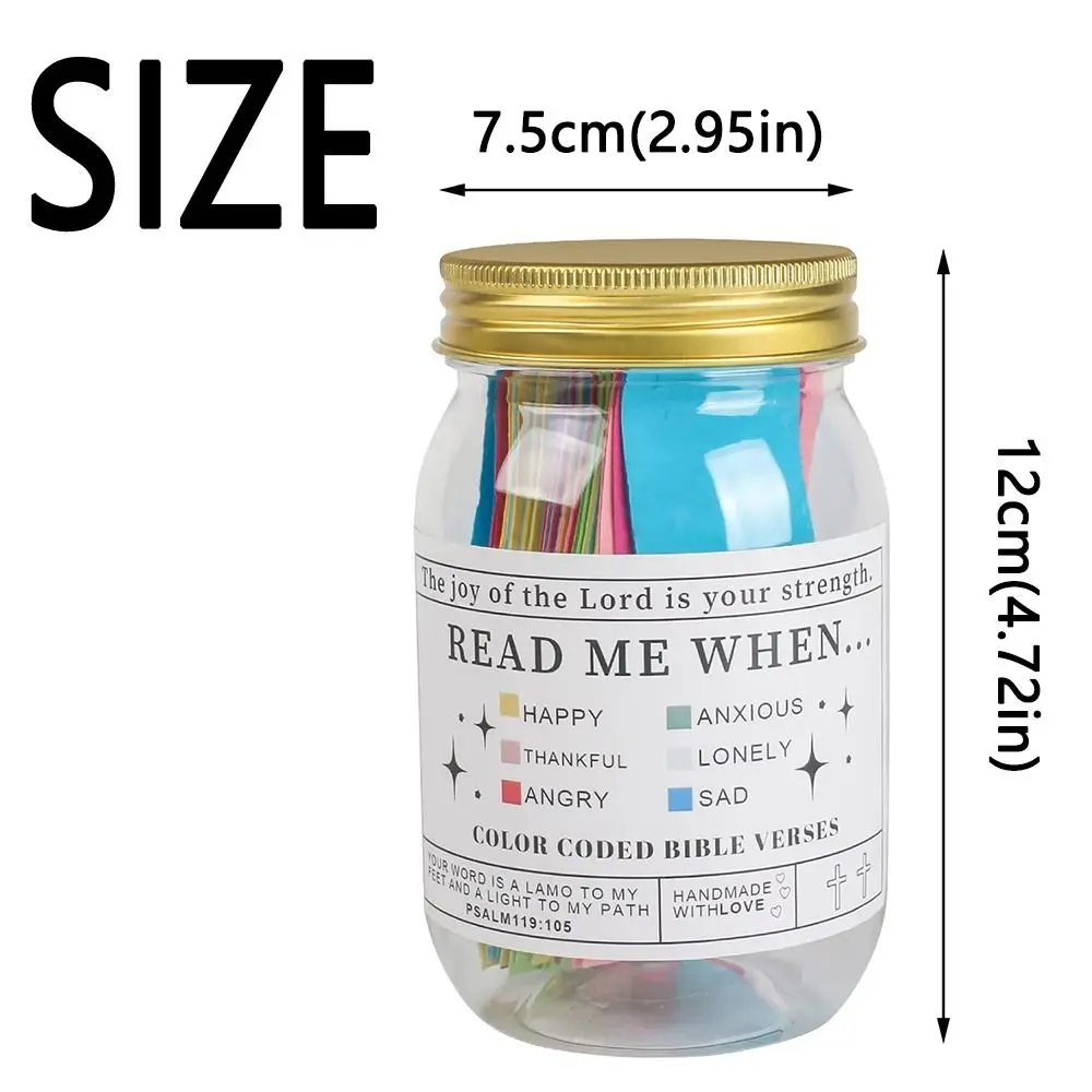 Barattolo versetto della Bibbia creativo Emozioni Sentimenti Note della Bibbia Barattolo di gratitudine codificato a colori Nota dei migliori auguri Carte colorate