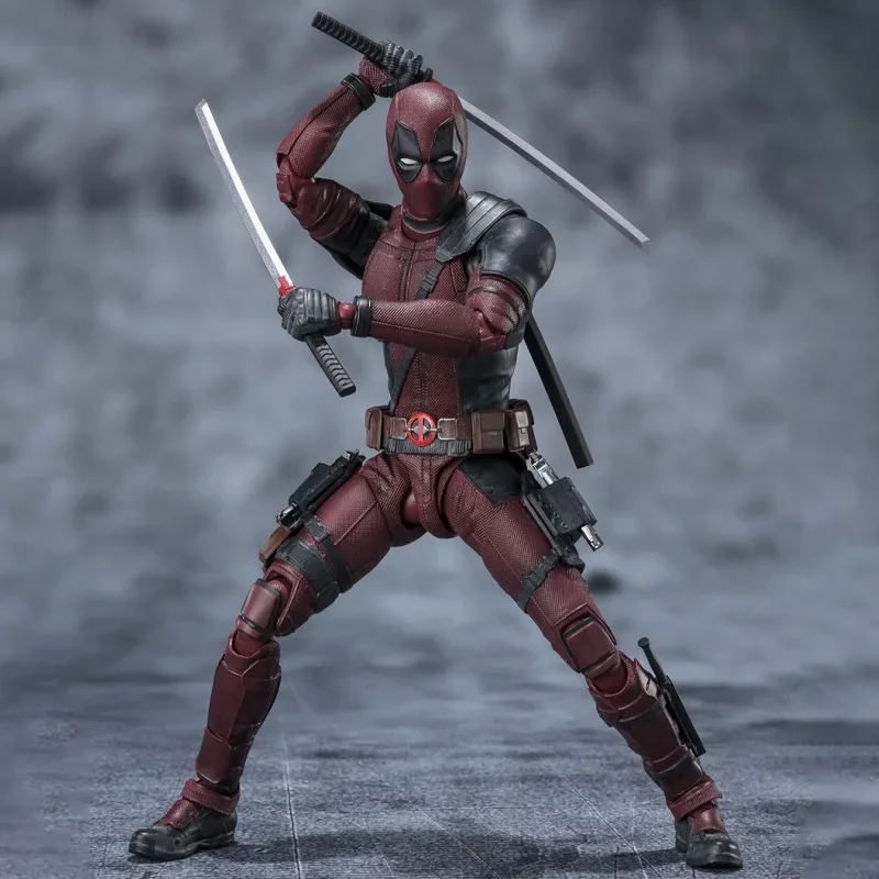 

New Anime Marvel Avengers Action Figure SHF Deadpool Groot Stealth Suit Multi Joint Mobility Model Figurines Kids Toys Fans Gift