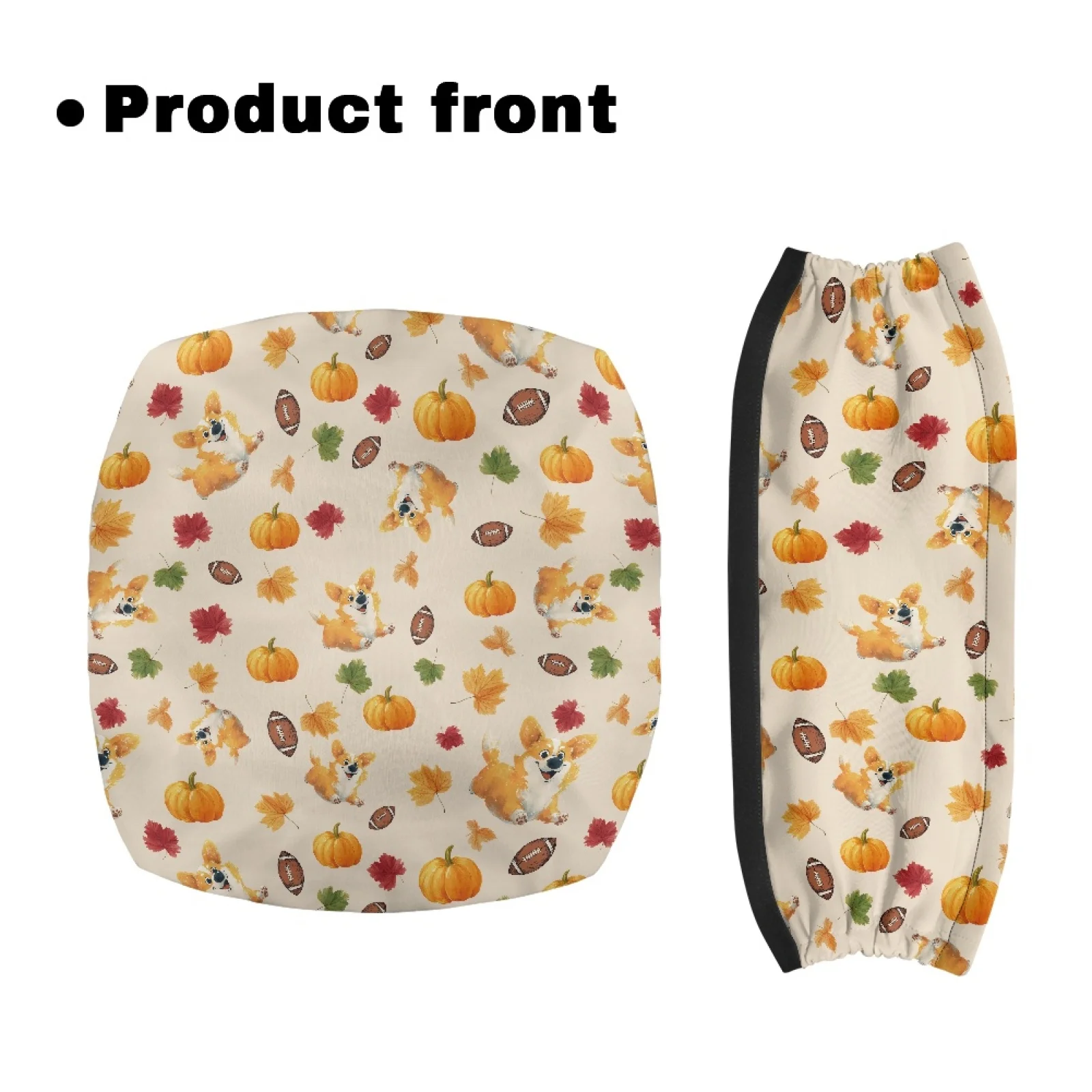 Coloranimal Autumn Fun 2 Pieces Set Walker Cover Polyester Fabric Rollator Walker Seat Back Cover for Seniors Adult