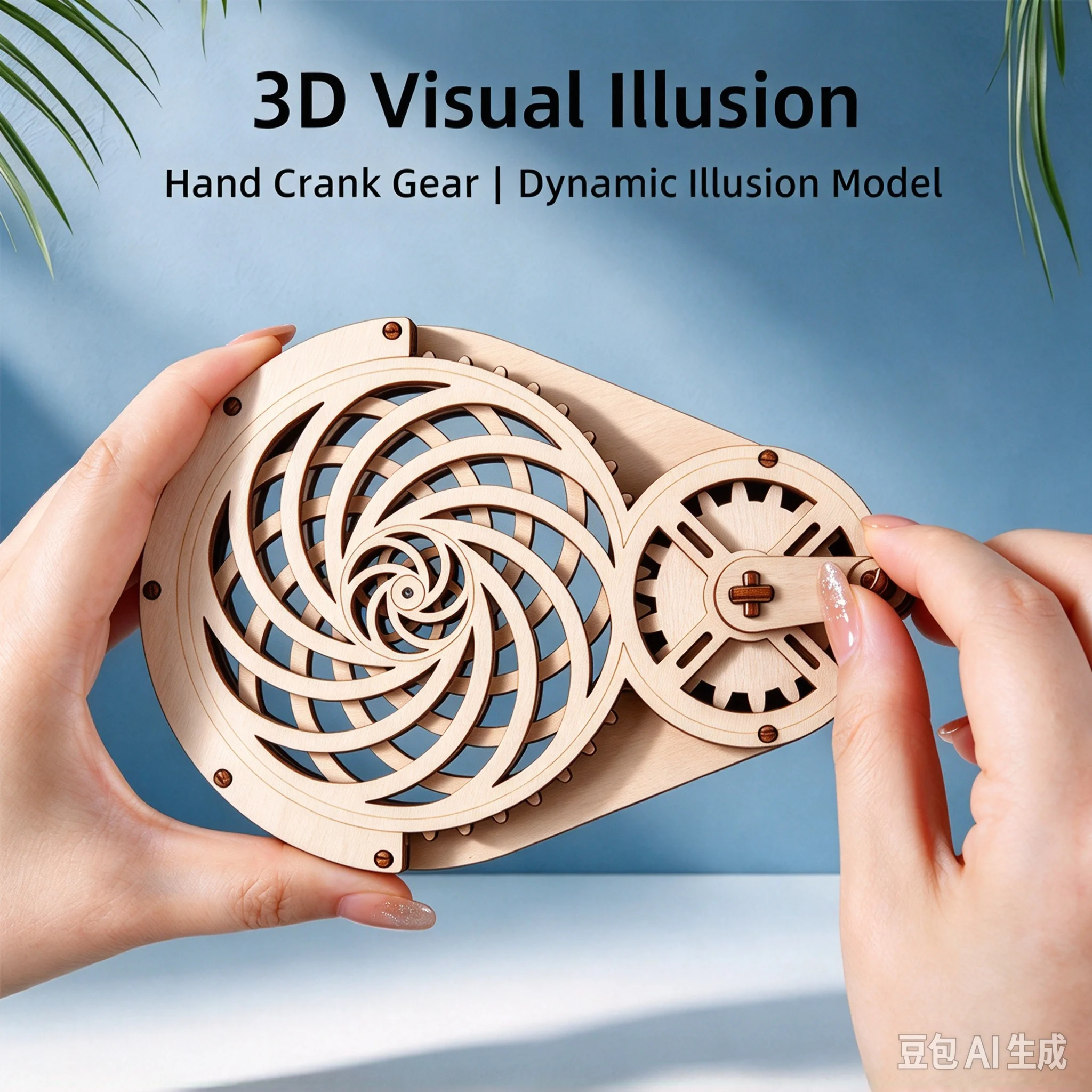 DIY 3D Visual Illusion Gear Turntable STEM Kit, Misalignment Principle Science Experiment for Primary & Middle School Students