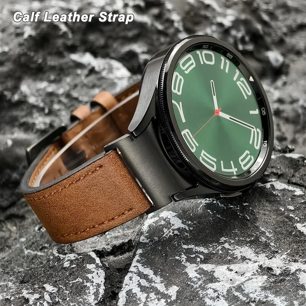 حزام جلد العجل لساعة سامسونج جالاكسي 6 الكلاسيكية 47 ملم 43 ملم 44 ملم الفرقة لا فجوات سوار كوريا لساعة جالاكسي 4 5 برو حزام