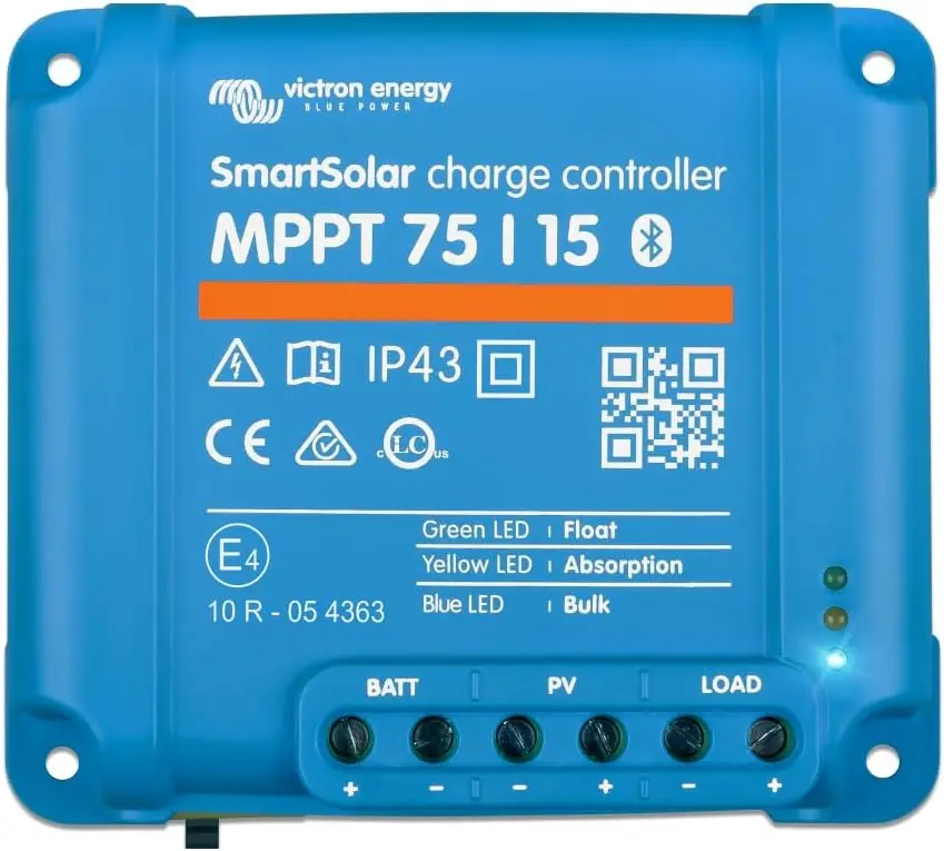 Premium SmartSolar MPPT Solar Charge Controller, Bluetooth-Enabled 75V 10A 12/24V Solar Panel Regulator