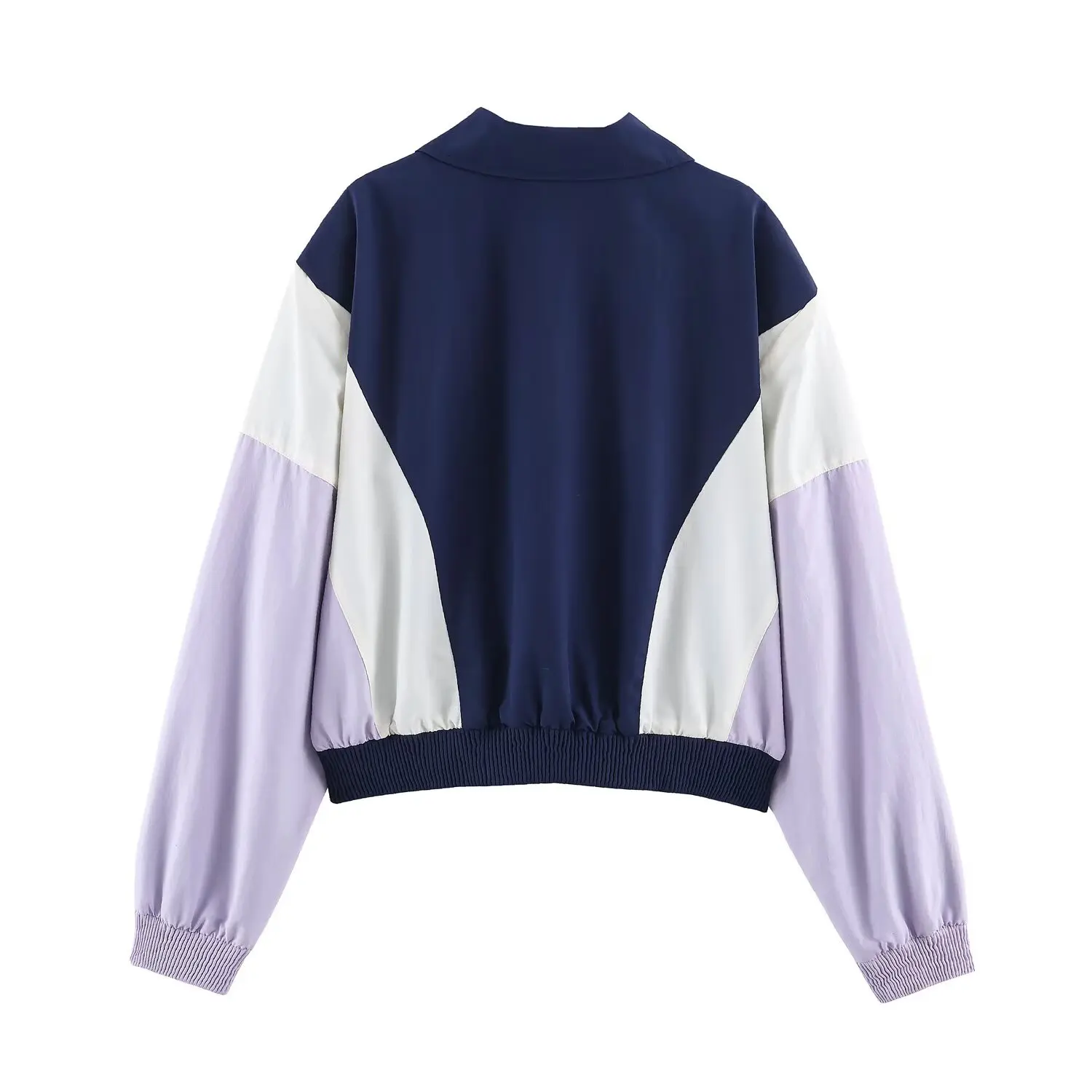 KONDALA Women Fall Casual Sports Style Jacket Elegant High Street Contrasting Colors Jacket 2026 Autumn Trendy Zip-up Jackets