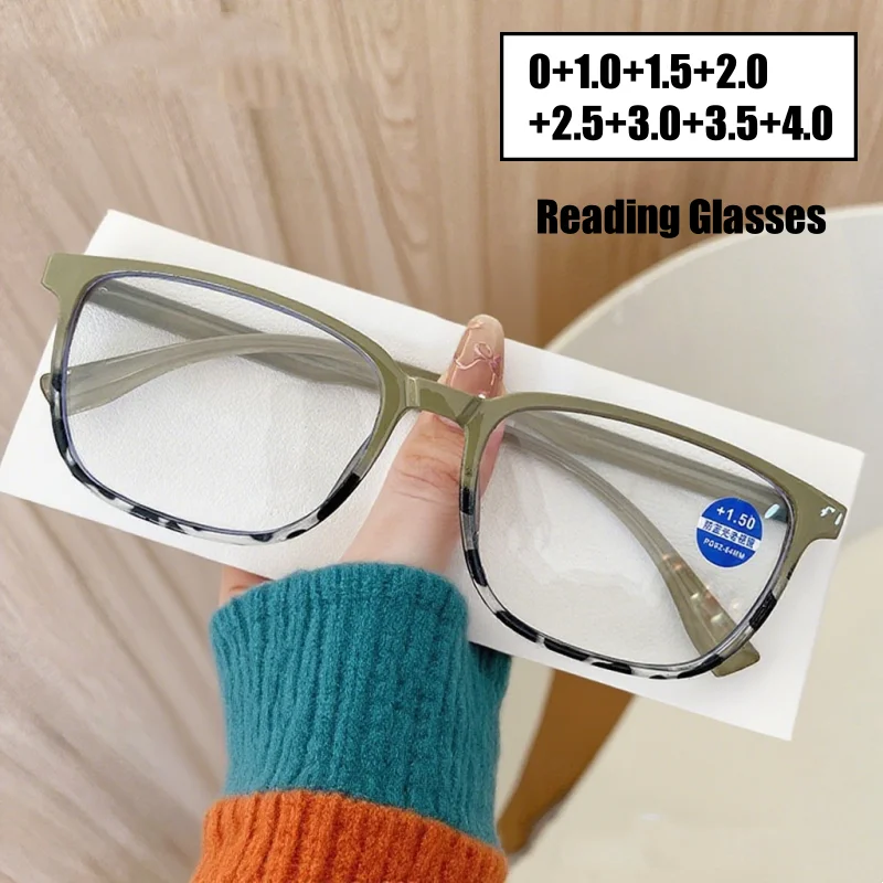 

New Trend HD Lens Reading Glasses for Women Men Fashion and Trendy Square Frame Far Sight Glasses Unisex Ultralight Presbyopia