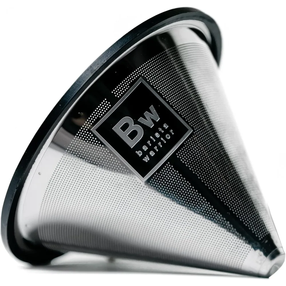 

Reusable Stainless Steel Pour Over Coffee Filter for Chemex & Hario V60 - Silver