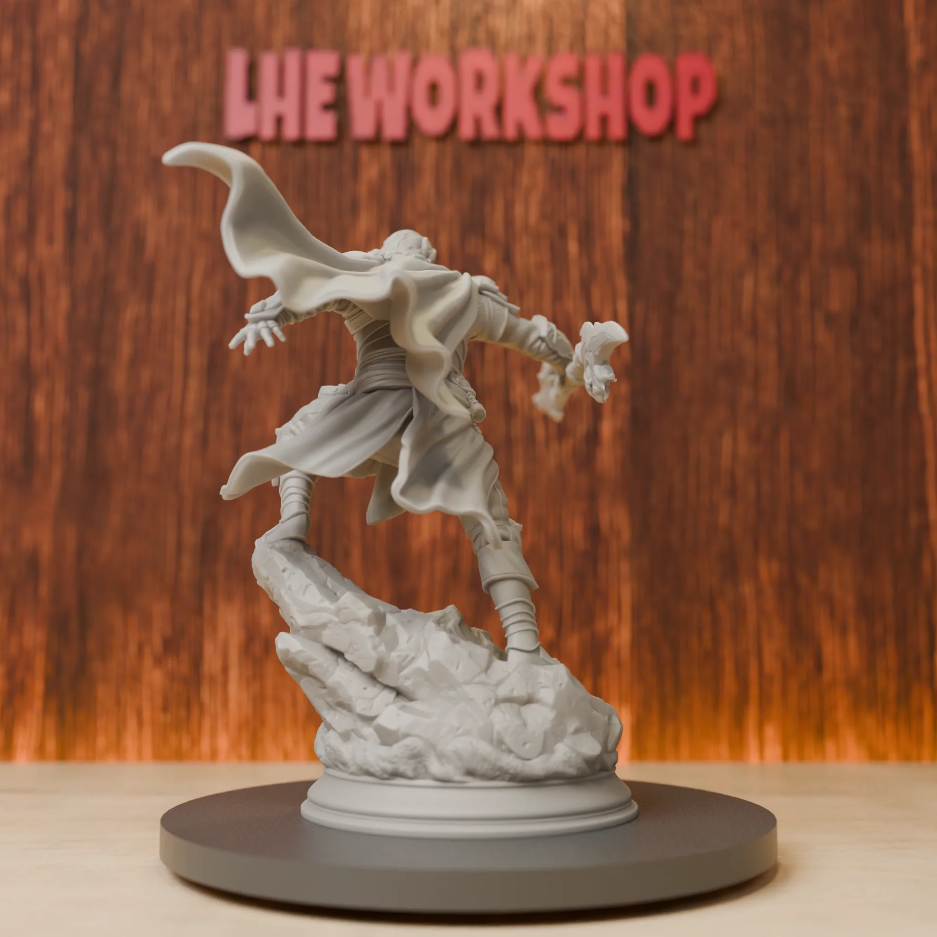Elf Polearm Warrior Miniatures | 28mm-75mm | Resin 3D Printed DND Pathfinder Mini | Unpainted Grey
